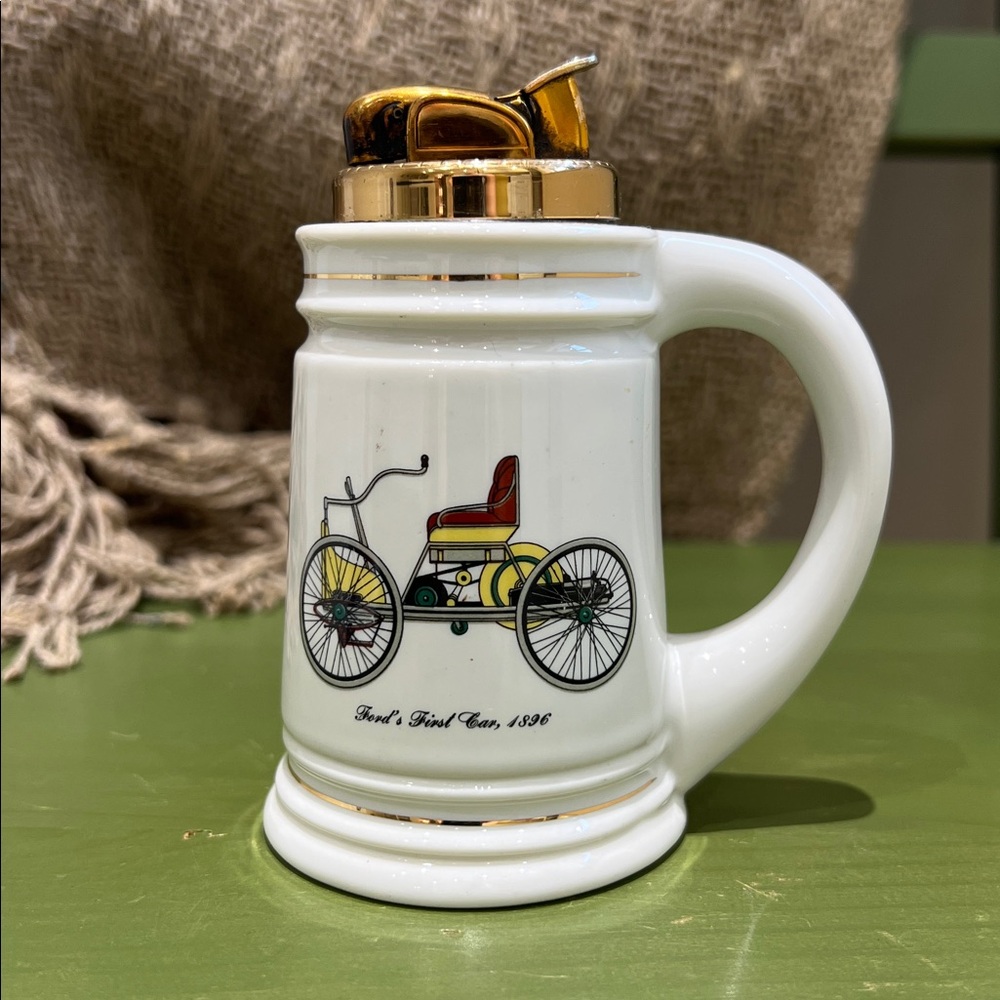 Vintage Evans “Ford’s First Car, 1896” Bone China Table Lighter - Collectible